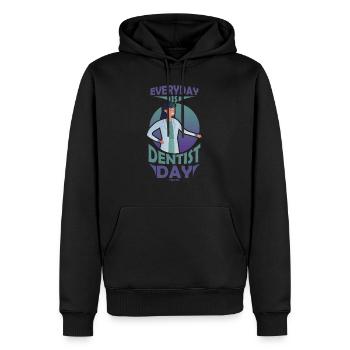Tous les jours est la journée du dentiste Zahnarzt - Sweat à capuche Premium bio Homme - noir - Devant - Nico (187cm)