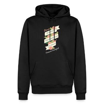 Hematopoietic Stem cell organ transplant survivor - Men’s Premium Organic Hoodie - black - Front - Nico (187cm)