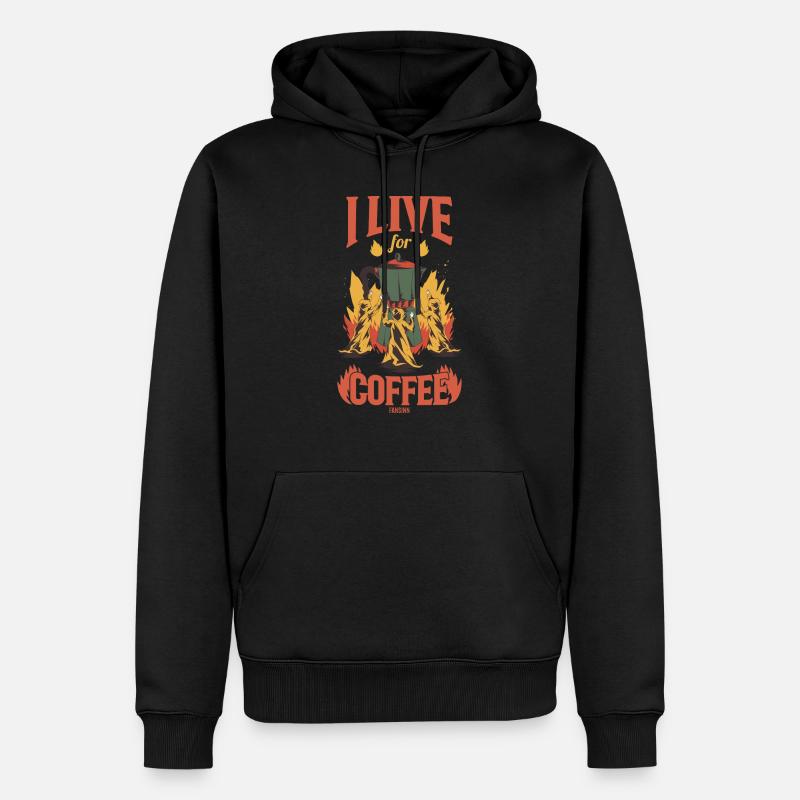 Kaffee - Männer Premium Bio Hoodie - Schwarz