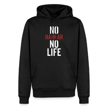 Nein Hannah Kein Leben - Männer Premium Bio Hoodie - Schwarz - Vorne - Nico (187cm)