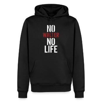 Pas de Walter Pas de vie - Sweat à capuche Premium bio Homme - noir - Devant - Nico (187cm)