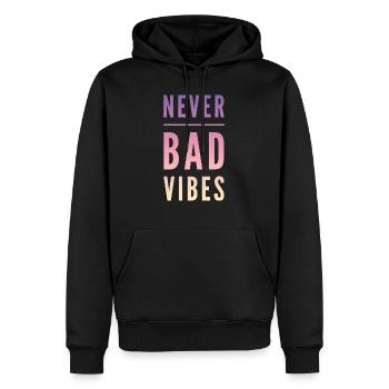 Good vibes - Männer Premium Bio Hoodie - Schwarz - Vorne - Nico (187cm)