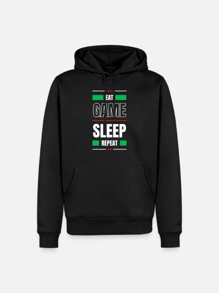 EAT GAME SLEEP REPEAT - Männer Premium Bio Hoodie - Schwarz