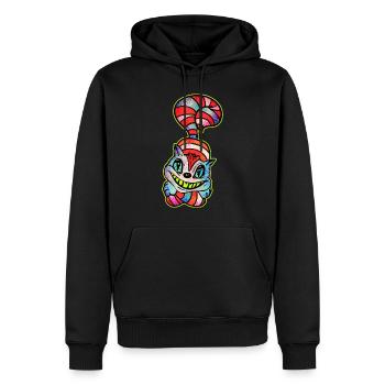 Ceshire Cat Coloré - Sweat à capuche Premium bio Homme - noir - Devant - Nico (187cm)