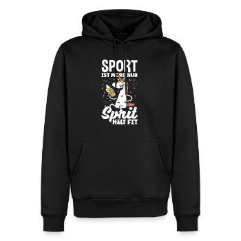Sport ist Mord nur Sprit hält fit Biertrinker & - Männer Premium Bio Hoodie - Schwarz - Vorne - Nico (187cm)