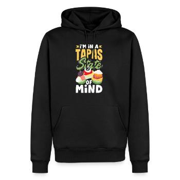 Conception de tapas pour un amateur de cuisine espagnole avec - Sweat à capuche Premium bio Homme - noir - Devant - Nico (187cm)