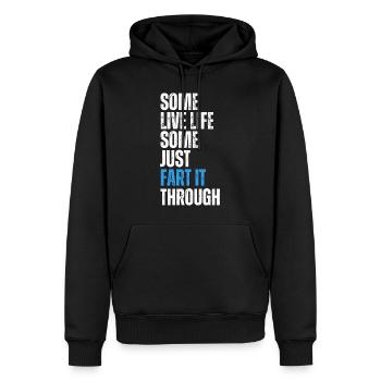 Lustiges T-Shirt über Fürze - Männer Premium Bio Hoodie - Schwarz - Vorne - Nico (187cm)