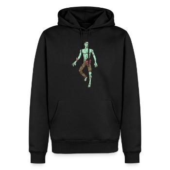 Zombie allongé sur le sol - Sweat à capuche Premium bio Homme - noir - Devant - Nico (187cm)