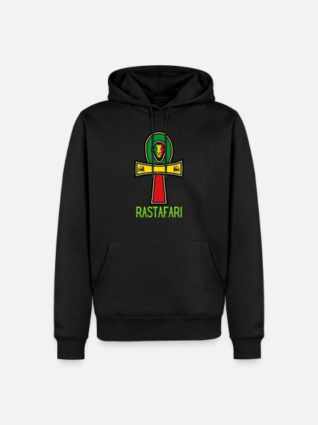 RASTAFARI ANKH REGGAE RASTA - Sweat à capuche Premium bio Homme - noir