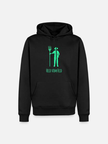Held vom Feld - Männer Premium Bio Hoodie - Schwarz