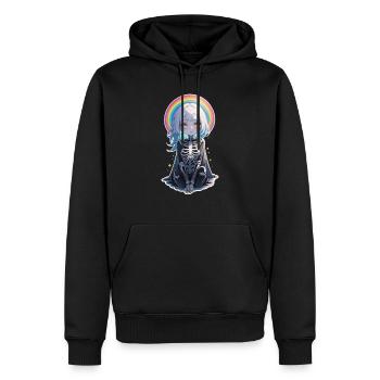 Halloween - Rock & Regenbogen - Männer Premium Bio Hoodie - Schwarz - Vorne - Nico (187cm)