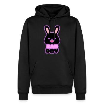 Mauvais jour lapin - Sweat à capuche Premium bio Homme - noir - Devant - Nico (187cm)