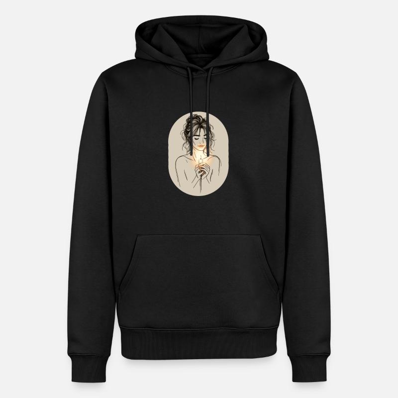 Femme à la bougie - Sweat à capuche Premium bio Homme - noir