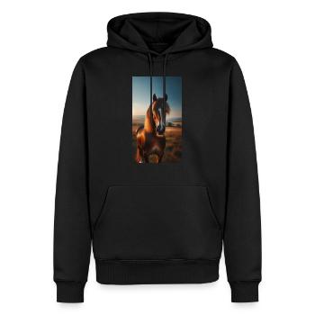 Horse - Men’s Premium Organic Hoodie - black - Front - Nico (187cm)
