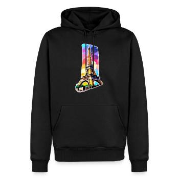 Eiffel tower #6 - Sweat à capuche Premium bio Homme - noir - Devant - Nico (187cm)