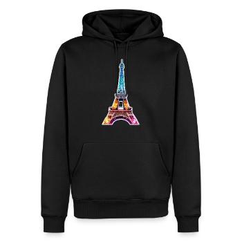 Eiffel tower #12 - Sweat à capuche Premium bio Homme - noir - Devant - Nico (187cm)
