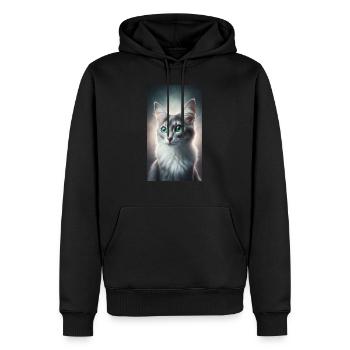 Cat - Men’s Premium Organic Hoodie - black - Front - Nico (187cm)