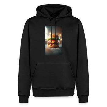 Hamburger - Männer Premium Bio Hoodie - Schwarz - Vorne - Nico (187cm)