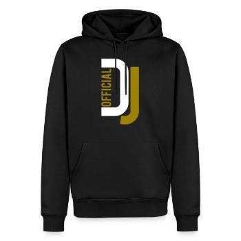 Officiel DJ Music Party Célébration Texte Logo Lettrage - Sweat à capuche Premium bio Homme - noir - Devant - Nico (187cm)