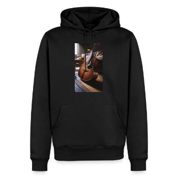 Akustische Gitarre - Männer Premium Bio Hoodie - Schwarz - Vorne - Nico (187cm)