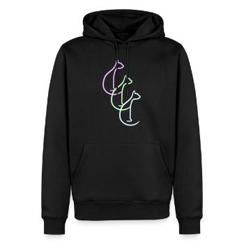 3 Chats Assis Trois Amis Équipe Silhouettes - Sweat à capuche Premium bio Homme - noir - Devant - Nico (187cm)