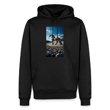 Trotting horse - Men’s Premium Organic Hoodie - black - Front - Nico (187cm)