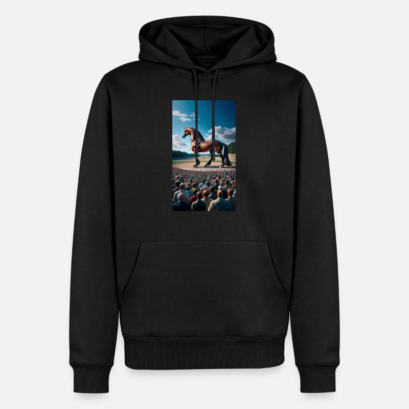 Trabrennpferd - Männer Premium Bio Hoodie - Schwarz