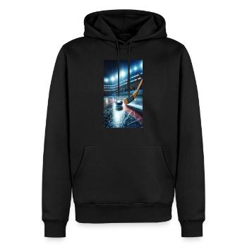 hockey - stick and puck - Men’s Premium Organic Hoodie - black - Front - Nico (187cm)