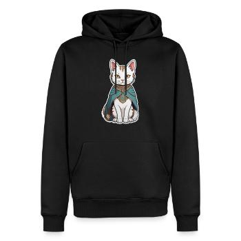 Sorcier du chat - Sweat à capuche Premium bio Homme - noir - Devant - Nico (187cm)