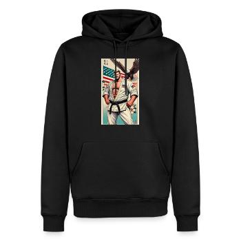 American Karate MASTER - Men’s Premium Organic Hoodie - black - Front - Nico (187cm)