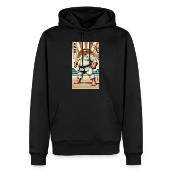 Karate MEISTER - Männer Premium Bio Hoodie - Schwarz - Vorne - Nico (187cm)