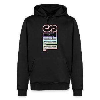 STILL ILL – lettrage pastel de caractère - Sweat à capuche Premium bio Homme - noir - Devant - Nico (187cm)