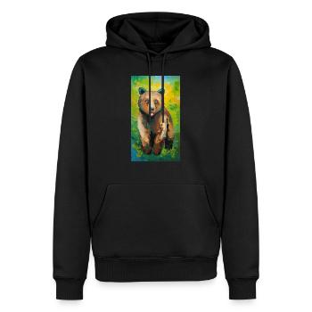 Bear Painting Bär Gemälde - Männer Premium Bio Hoodie - Schwarz - Vorne - Nico (187cm)