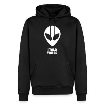 Weißer Außerirdischer - Fan von Verschwörungstheorien - Lustig - Männer Premium Bio Hoodie - Schwarz - Vorne - Nico (187cm)