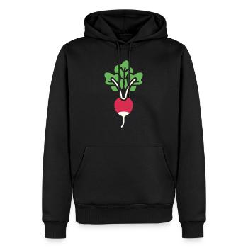 radis - Sweat à capuche Premium bio Homme - noir - Devant - Nico (187cm)