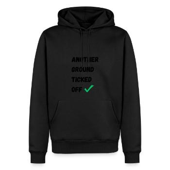 Another Ground Ticked Off - Green Tick - Men’s Premium Organic Hoodie - black - Front - Nico (187cm)