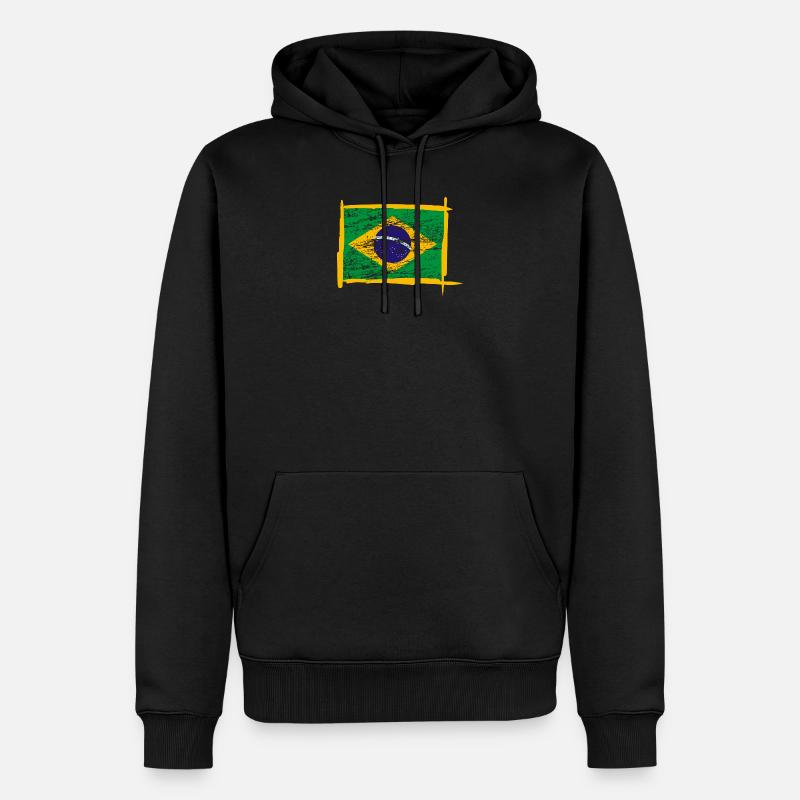 Brésil drapeau du Brésil - Sweat à capuche Premium bio Homme - noir