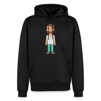 Doktor - Männer Premium Bio Hoodie - Schwarz - Vorne - Nico (187cm)