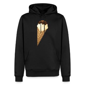 crème glacée restaurant crème glacée sundae25 - Sweat à capuche Premium bio Homme - noir - Devant - Nico (187cm)