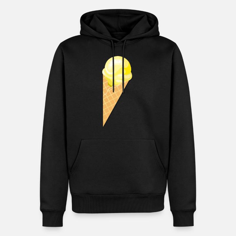 Kugel Vanille Eis Geschenk Idee - Männer Premium Bio Hoodie - Schwarz