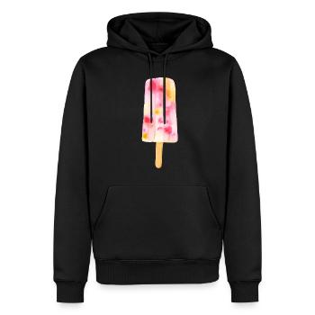 Glace à l'eau - Sweat à capuche Premium bio Homme - noir - Devant - Nico (187cm)