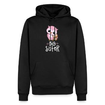 Big Sister - Große Schwester Geschwister Eulen - Männer Premium Bio Hoodie - Schwarz - Vorne - Nico (187cm)