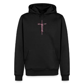 Christliche Geschenke für Frauen Jesus Christus - Sweat à capuche Premium bio Homme - noir - Devant - Nico (187cm)