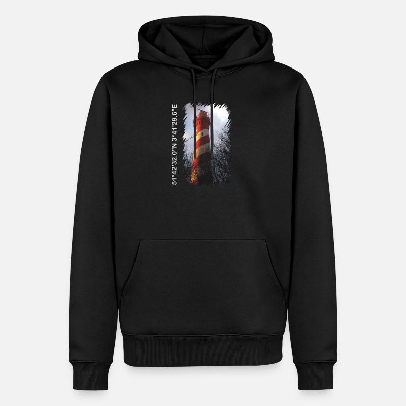 Leuchtturm 2 - Männer Premium Bio Hoodie - Schwarz