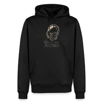Déconnecter - Sweat à capuche Premium bio Homme - noir - Devant - Nico (187cm)
