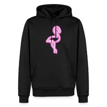 Rosa Flamingo Neon! Geschenk Idee - Männer Premium Bio Hoodie - Schwarz - Vorne - Nico (187cm)