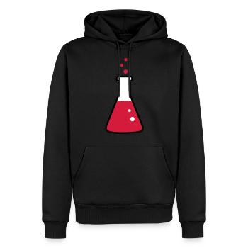 Laboratory flask, science, chemistry (3 colors) - Men’s Premium Organic Hoodie - black - Front - Nico (187cm)