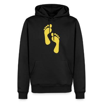 Trace pied - Sweat à capuche Premium bio Homme - noir - Devant - Nico (187cm)