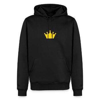 Krone Symbol - Männer Premium Bio Hoodie - Schwarz - Vorne - Nico (187cm)