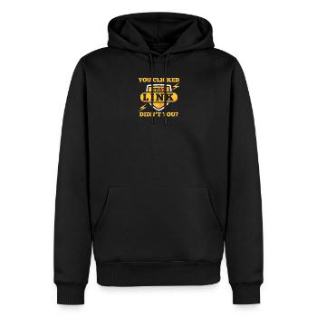 You Clicked That Link Didn't You - Männer Premium Bio Hoodie - Schwarz - Vorne - Nico (187cm)
